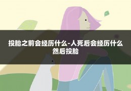 投胎之前会经历什么-人死后会经历什么然后投胎