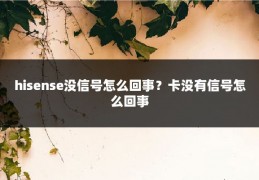 hisense没信号怎么回事？卡没有信号怎么回事