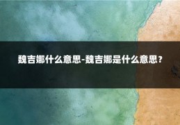 魏吉娜什么意思-魏吉娜是什么意思？