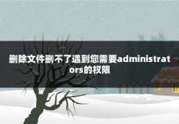 删除文件删不了遇到您需要administrators的权限