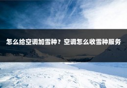 怎么给空调加雪种？空调怎么收雪种服务