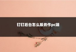 钉钉后台怎么服务作pc端