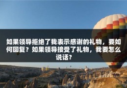 如果领导拒绝了我表示感谢的礼物，要如何回复？如果领导接受了礼物，我要怎么说话？