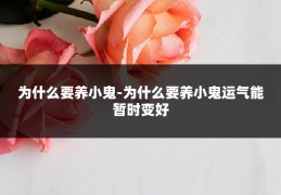 为什么要养小鬼-为什么要养小鬼运气能暂时变好