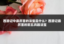 西游记中最厉害的法宝是什么？西游记最厉害的前五兵器法宝