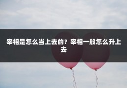 宰相是怎么当上去的？宰相一般怎么升上去