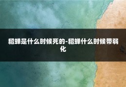 貂蝉是什么时候死的-貂蝉什么时候带弱化