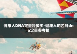 健康人DNA定量是多少-健康人的乙肝dna定量参考值