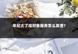 年纪大了没对象服务怎么发泄？