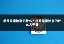 芈月是秦始皇的什么？芈月是秦始皇的什么人宁静