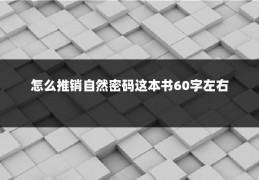 怎么推销自然密码这本书60字左右