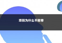 项羽为什么不称帝