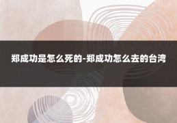 郑成功是怎么死的-郑成功怎么去的台湾