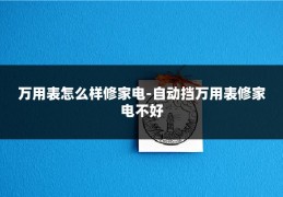 万用表怎么样修家电-自动挡万用表修家电不好