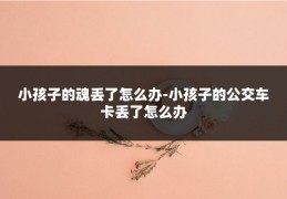 小孩子的魂丢了怎么办-小孩子的公交车卡丢了怎么办