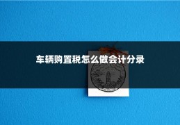 车辆购置税怎么做会计分录