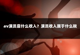 av演员靠什么收入？演员收入属于什么税