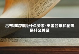 吕布和貂蝉是什么关系-王者吕布和貂蝉是什么关系