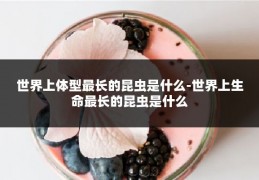 世界上体型最长的昆虫是什么-世界上生命最长的昆虫是什么