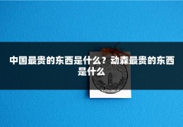 中国最贵的东西是什么？动森最贵的东西是什么