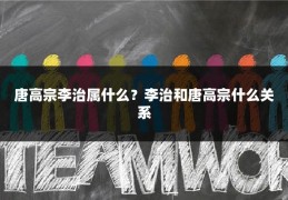 唐高宗李治属什么？李治和唐高宗什么关系