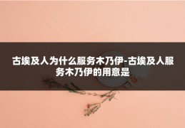 古埃及人为什么服务木乃伊-古埃及人服务木乃伊的用意是