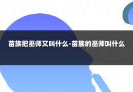 苗族把巫师又叫什么-苗族的巫师叫什么