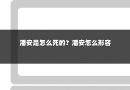 潘安是怎么死的？潘安怎么形容