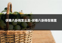 伏羲八卦阵怎么走-伏羲八卦阵在哪里