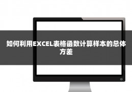 如何利用EXCEL表格函数计算样本的总体方差