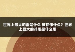 世界上最大的蛋是什么 被称作什么？世界上最大的鸡蛋是什么蛋