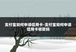 支付宝如何申请信用卡-支付宝如何申请信用卡收款码