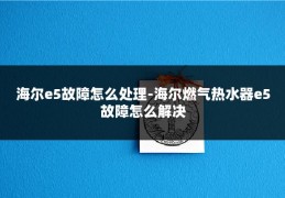 海尔e5故障怎么处理-海尔燃气热水器e5故障怎么解决