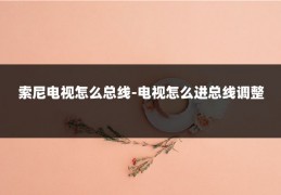 索尼电视怎么总线-电视怎么进总线调整