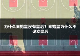 为什么秦始皇没有皇后？秦始皇为什么不设立皇后