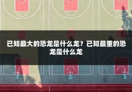 已知最大的恐龙是什么龙？已知最重的恐龙是什么龙