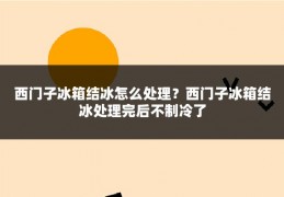 西门子冰箱结冰怎么处理？西门子冰箱结冰处理完后不制冷了