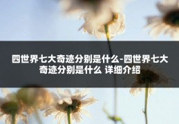 四世界七大奇迹分别是什么-四世界七大奇迹分别是什么 详细介绍