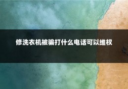 修洗衣机被骗打什么电话可以维权