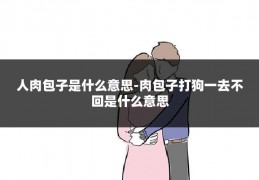 人肉包子是什么意思-肉包子打狗一去不回是什么意思