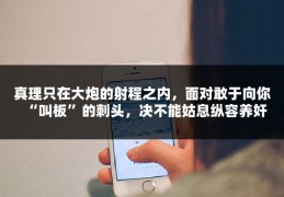 真理只在大炮的射程之内，面对敢于向你“叫板”的刺头，决不能姑息纵容养奸