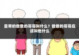 皇帝的爸爸的哥哥叫什么？爸爸的哥哥应该叫他什么