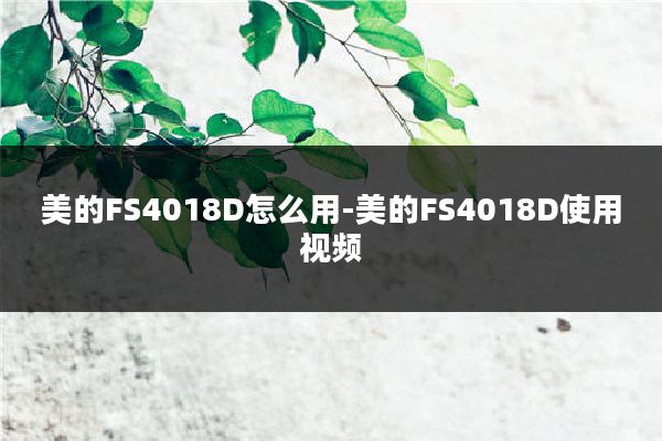 美的FS4018D怎么用-美的FS4018D使用视频