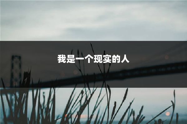 我是一个现实的人