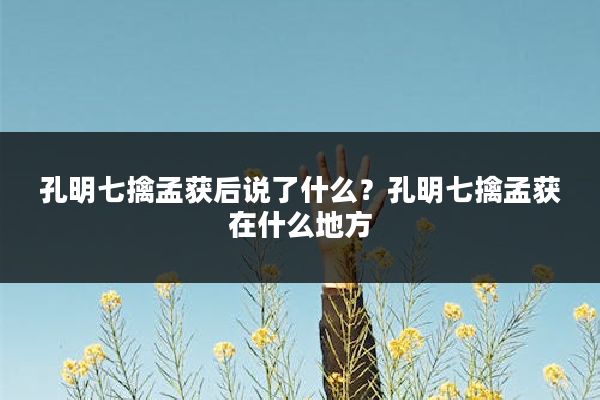 孔明七擒孟获后说了什么？孔明七擒孟获在什么地方