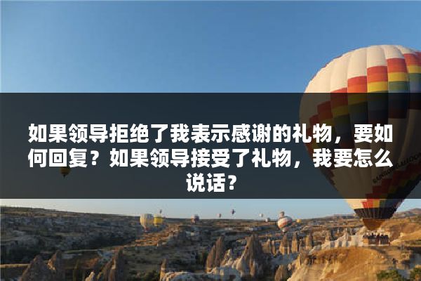 如果领导拒绝了我表示感谢的礼物，要如何回复？如果领导接受了礼物，我要怎么说话？