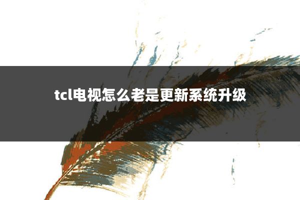 tcl电视怎么老是更新系统升级