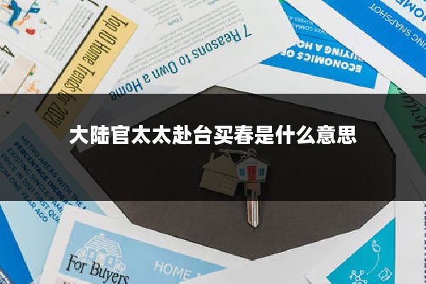 大陆官太太赴台买春是什么意思