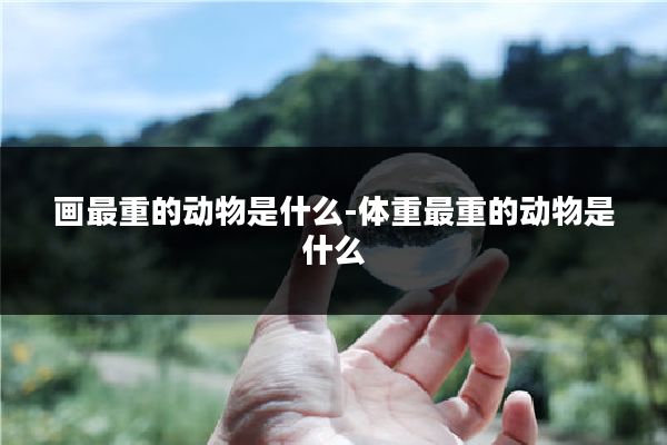 画最重的动物是什么-体重最重的动物是什么