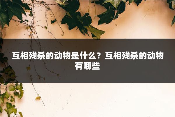 互相残杀的动物是什么？互相残杀的动物有哪些